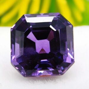 Elegant Purple 6.85 ct. Certified Natural Tanzanite; Asscher Cut